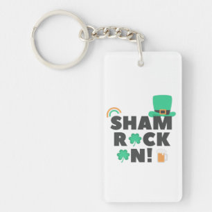 " SHAM ROCK N ! " PORTE - CLÉ ACRYLIQUE DOUBLE CÔT