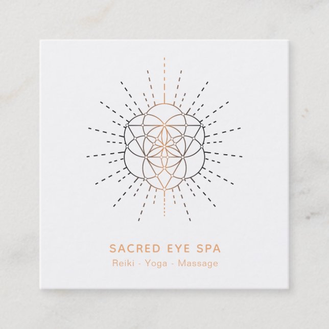 *~* Shaman Cosmic Alchemy Sacred Geometry Square Business Card (Front)