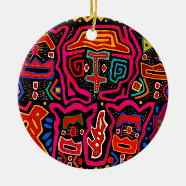 Shaman Demon Spirits and Dreams Ceramic Ornament (Front)