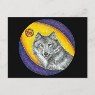 Shaman Healing Wolf Postcard
