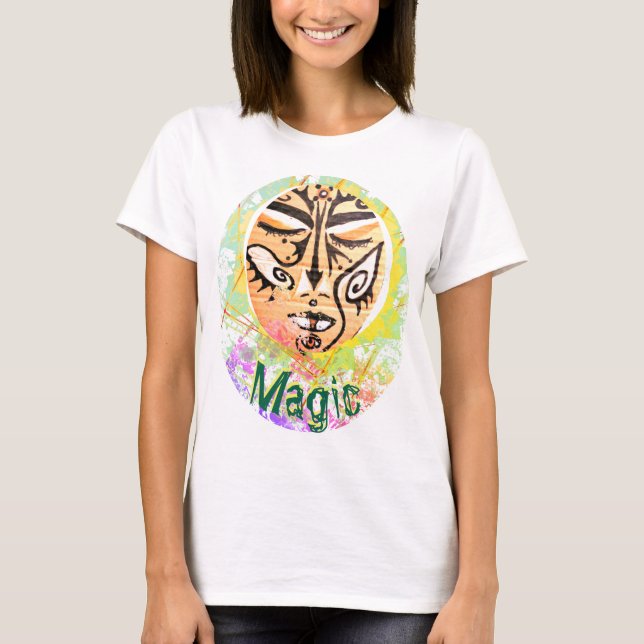 Shaman Magic Face Mage Enchantress Art T-shirt (Devant)
