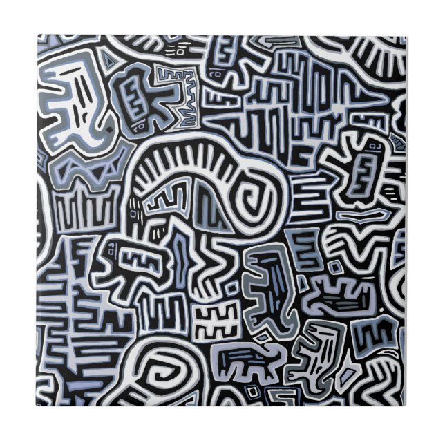 Shaman Peyote Ritual Mola Tile (Front)