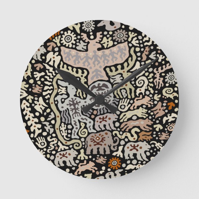 Shaman Peyote Ritual Round Clock (Front)