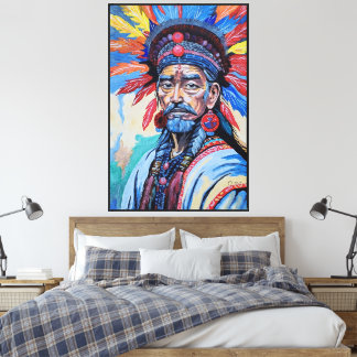 shaman, sorcerer, protector, amulet, grandfather, canvas print