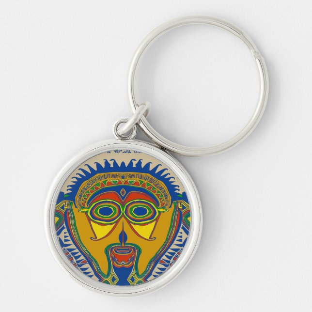 Shaman Tribal Mask Keychain (Front)
