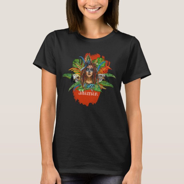 Shaman woman with ritual painting T-Shirt (Front)