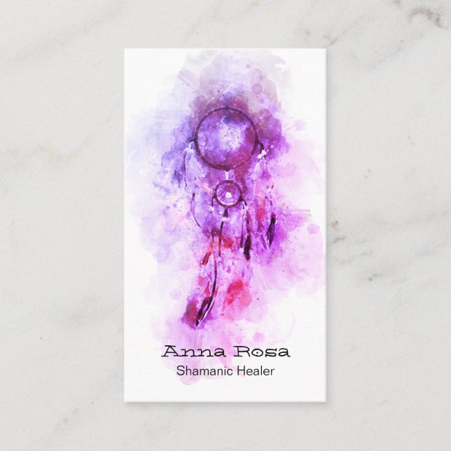 *~* Shamanic Sacred Dream Catcher Tribal Shaman Business Card (Front)