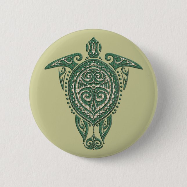 Shamanic Sea Turtle Symbol + your ideas 2 Inch Round Button (Front)