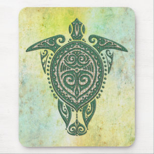 Shamanic Sea Turtle Symbol + your ideas Mouse Pad