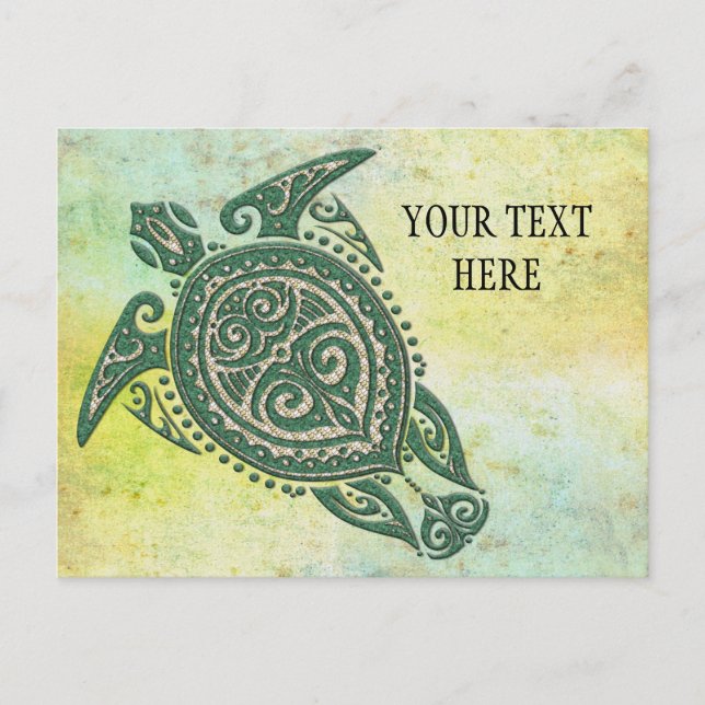 Shamanic Sea Turtle Symbol + your ideas & text Postcard (Front)