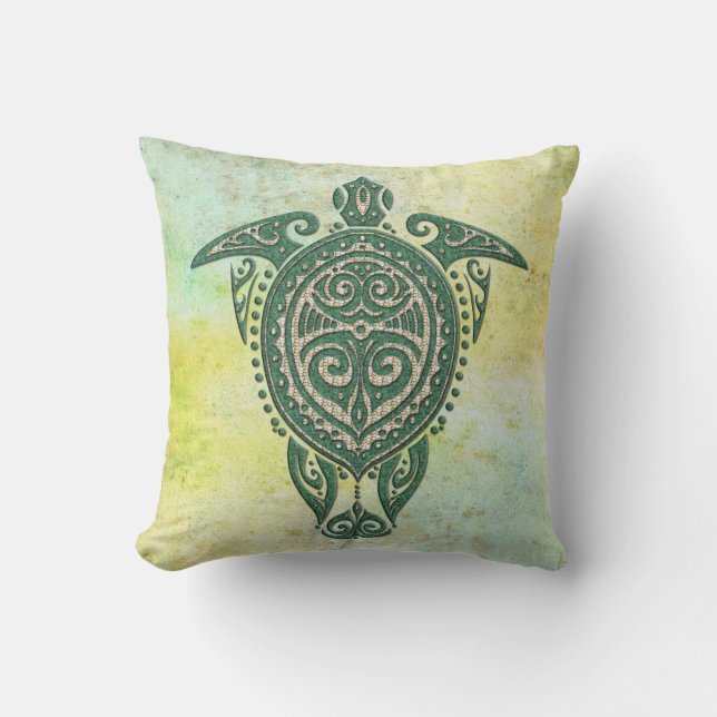 Shamanic Sea Turtle Symbol + your ideas Throw Pillow (Front)