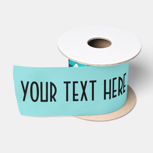 Shamanic Sea Turtles Pattern - cyan Satin Ribbon (Spool)