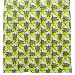 Shamanic Sea Turtles Pattern - green