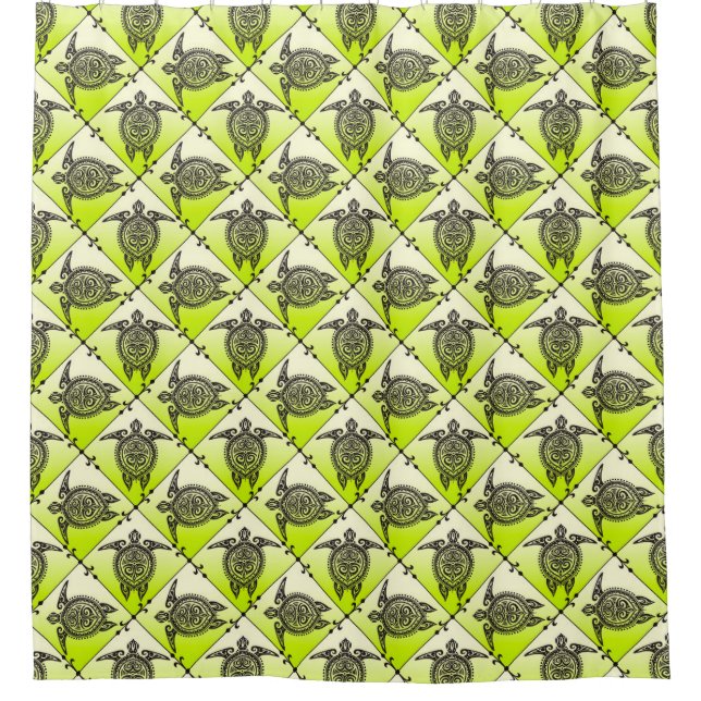 Shamanic Sea Turtles Pattern - green (Front)