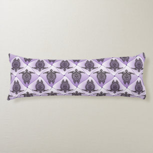 Shamanic Sea Turtles Pattern - violet Body Pillow