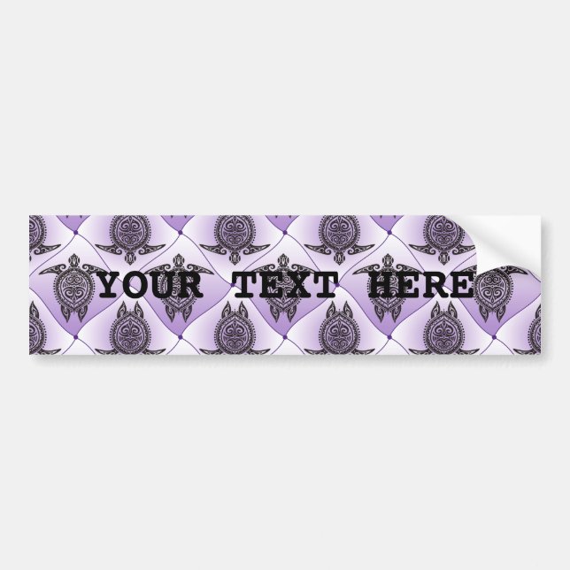 Shamanic Sea Turtles Pattern - violet Bumper Sticker (Front)