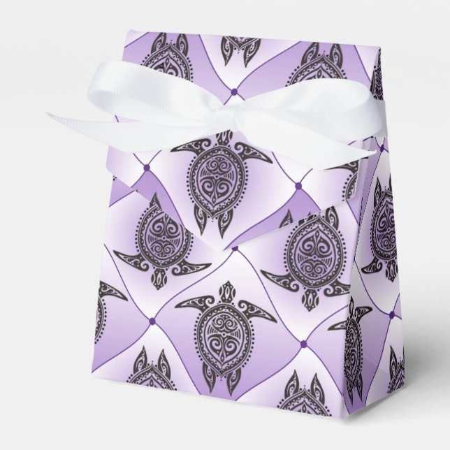 Shamanic Sea Turtles Pattern - violet Favor Box (Front Side)