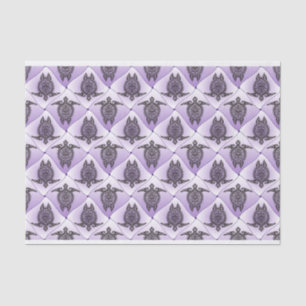 Shamanic Sea Turtles Pattern - violet Tissue Paper