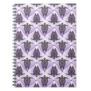 Shamanic Sea Turtles Pattern - violet vertical Notebook