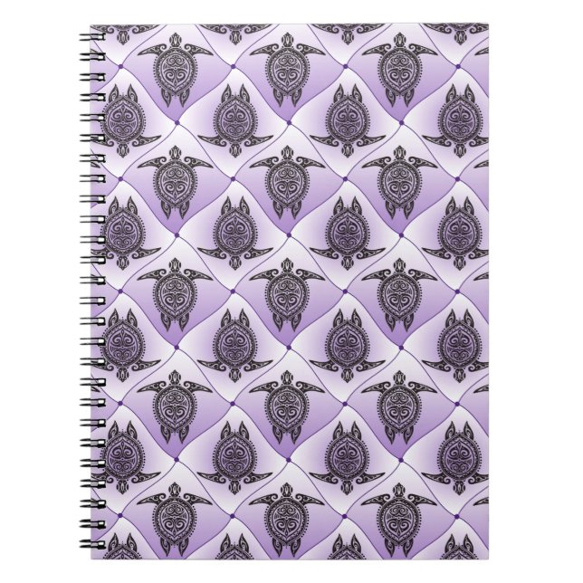 Shamanic Sea Turtles Pattern - violet vertical Notebook (Front)