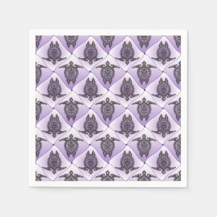 Shamanic Sea Turtles Pattern - violet + your idea Napkin