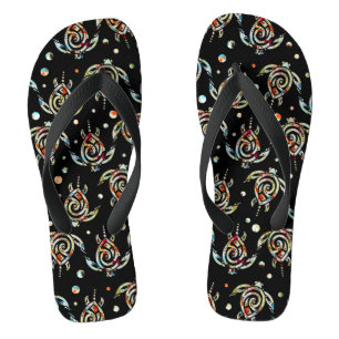Shamanic Sea Turtles Pattern + your back. Flip Flops