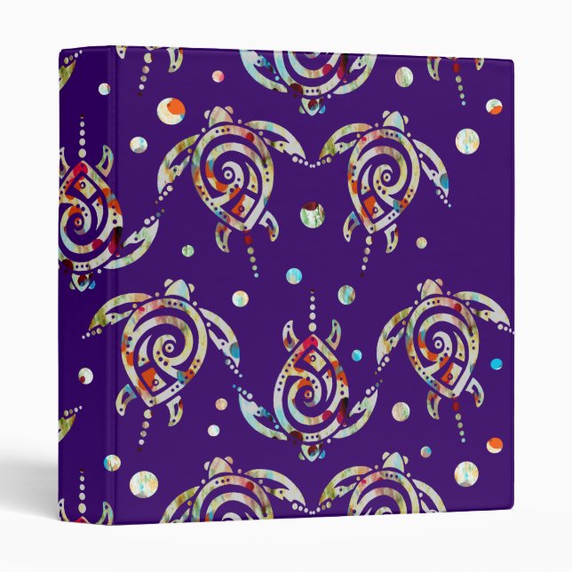 Shamanic Sea Turtles Pattern + your backgr. colour Binder (Front/Spine)