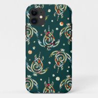 Shamanic Sea Turtles Pattern + your backgr. colour