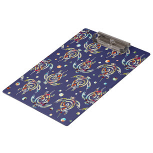Shamanic Sea Turtles Pattern + your backgr. colour Clipboard