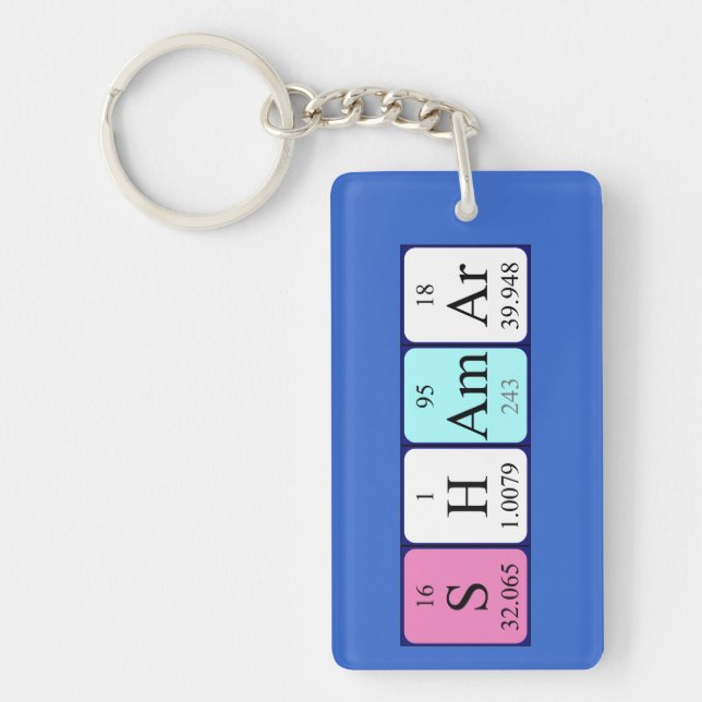 Shamar periodic table name keyring (Front)