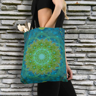 Shambala Tantric Nymphaea mandala art Tote Bag