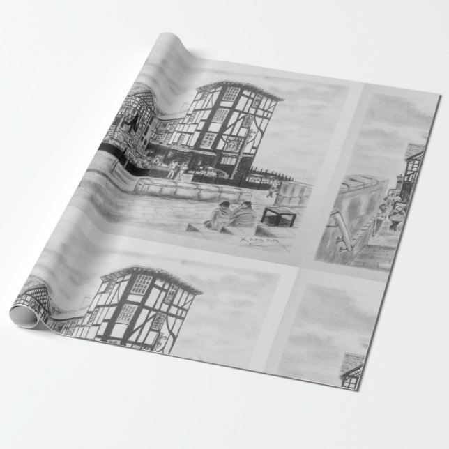 Shambles Pub wrapping paper (Unrolled)