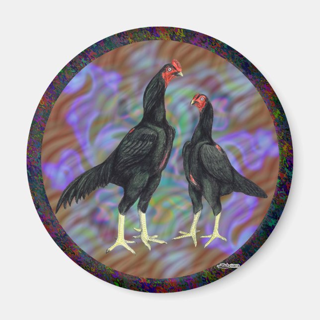 Shamo:  Black Pair Magnet (Front)