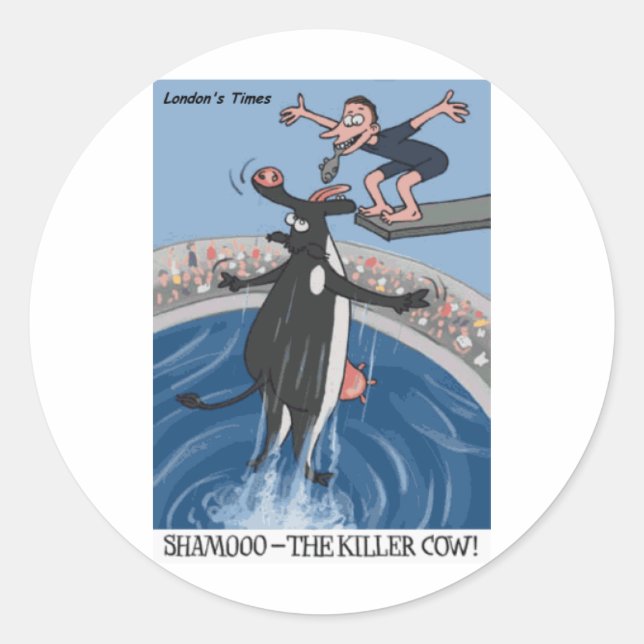 Shamooo Funny Cow Gifts & Collectibles Classic Round Sticker (Front)