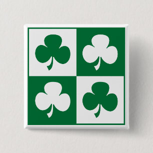 Shamrock 2 Inch Square Button