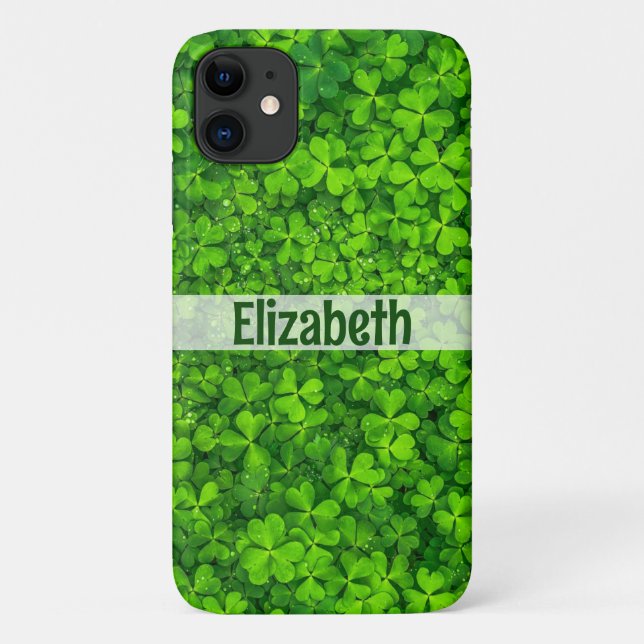 Shamrock Add Name Personalized Case-Mate iPhone Case (Back)