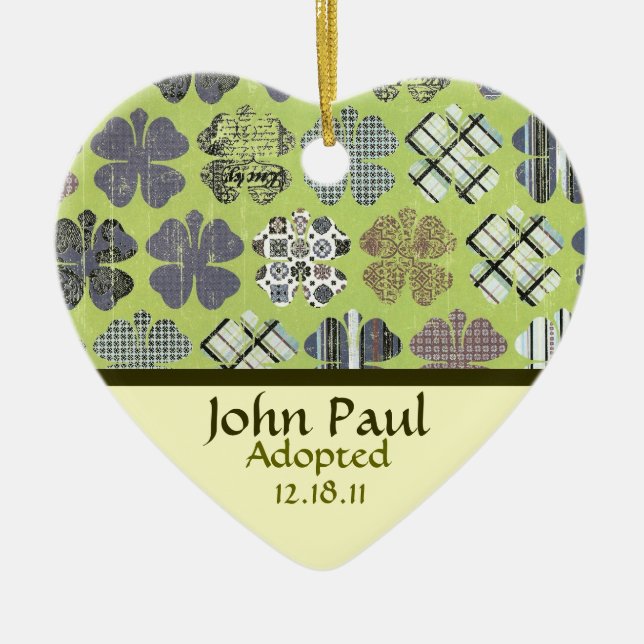 Shamrock Adoption Announcement Ornament (Front)
