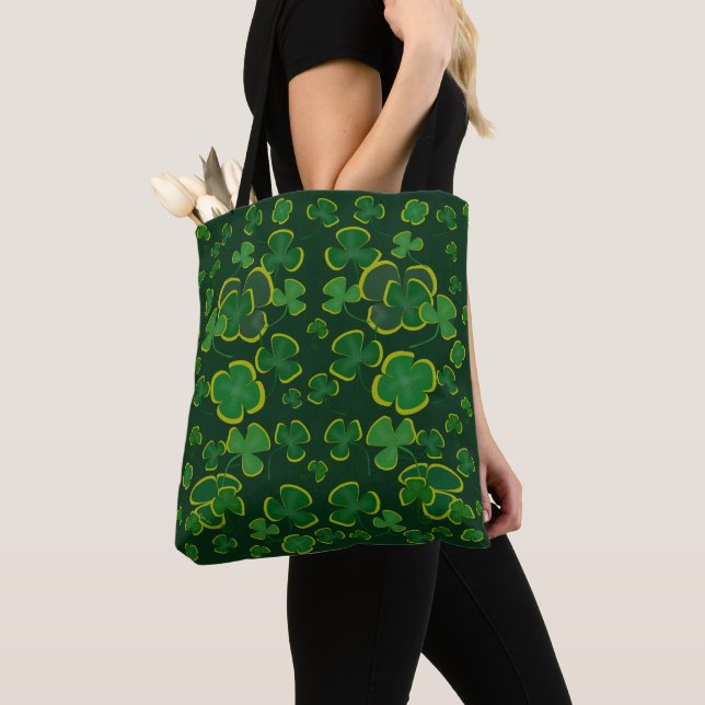 Shamrock Allover Tote Bag (Close Up)
