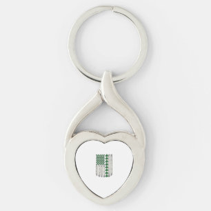 Shamrock American Flag Vintage Vector Design_1 Keychain