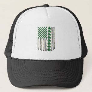 Shamrock American Flag Vintage Vector Design_1 Trucker Hat