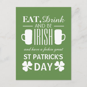 Shamrock and Beer Irish St Patrick's Day Postcard
