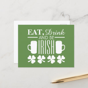 Shamrock and Beer Postcard