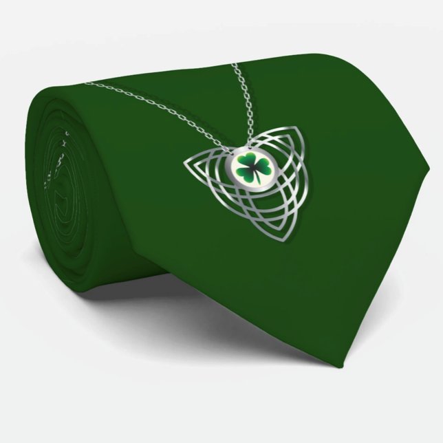 Shamrock and Celtic Knot St Patricks Day Tie (Creator Uploaded)