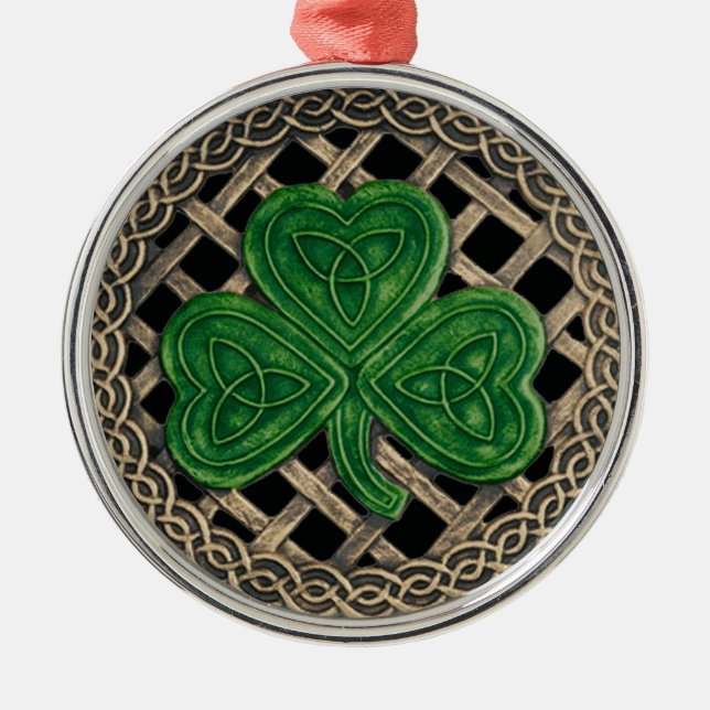Shamrock And Celtic Knots Ornament  Black (Front)