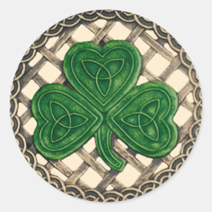 Shamrock And Celtic Knots Stickers Beige