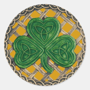 Shamrock And Celtic Knots Stickers Gold