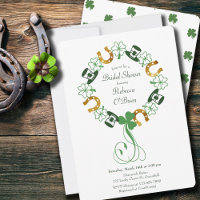 Shamrock and Gold Horseshoe Wreath Bridal Shower