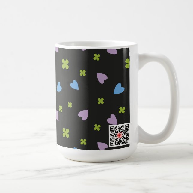 Shamrock and Hearts Pattern Coffee Mug (Right)