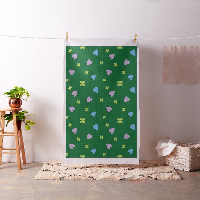 Shamrock and Hearts Pattern Fabric (In Situ)