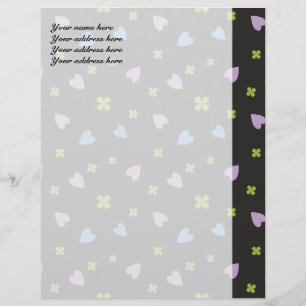 Shamrock and Hearts Pattern Letterhead